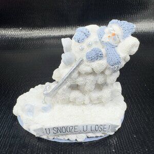 2000 The Encore Group Snowbuddies Snowman U Snooze U Loose Figurine Resin Figure